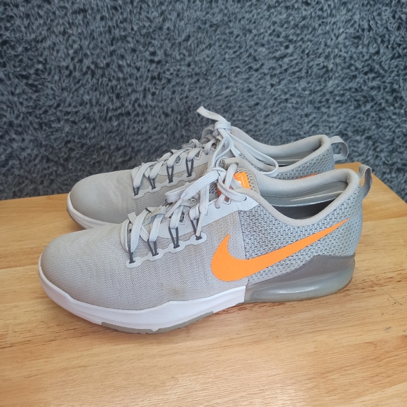Nike Other - Men 10 Gray Nike Training Lace Up Low Top Orange Logo Zoom Athletic Shoes